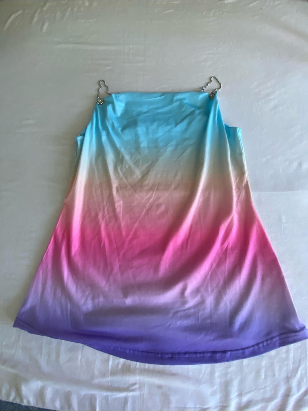 Ladies Large Pastel Rainbow Tank Top Shirt